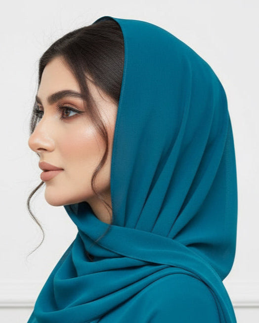 Teal Georgette Hijab