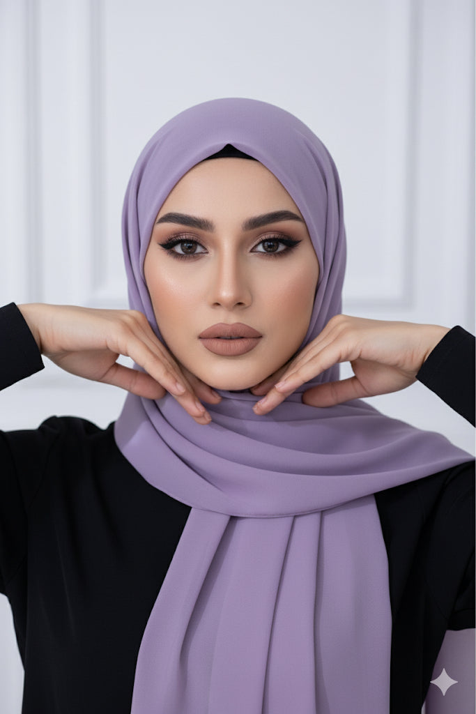 Lavender Georgette Hijab